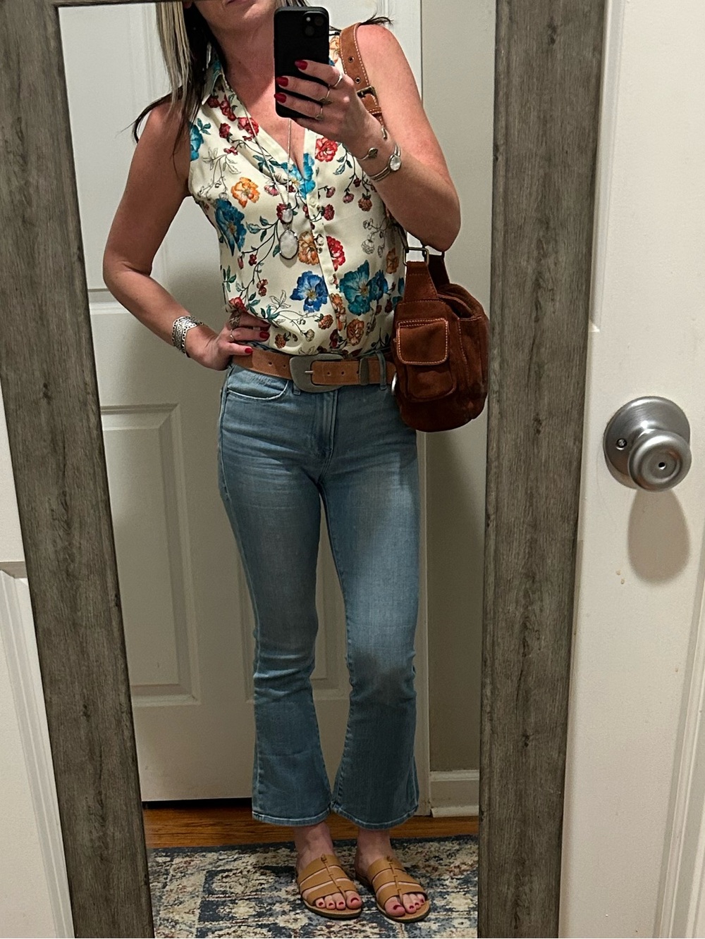 Free People Wylie Suede Saddle Shoulder Crossbody Bag in Rust - Picture 4 of 16